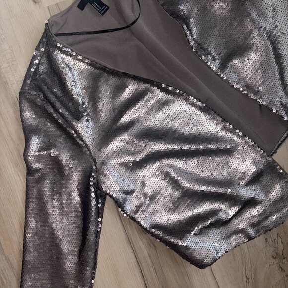 Forever 21 3/4 Length Taupe Sequin Blazer - Picture 5 of 6